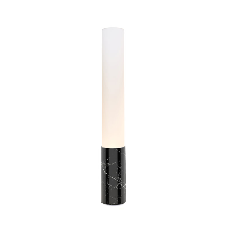 Elise Column Floor Lamp, Marble White, 32" H x 4.5" W x 4.5" D