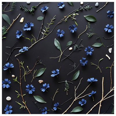 Blue Flowers Wall Tapestry - Floral Wall Decor