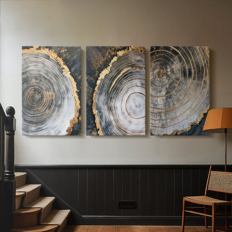 ABSTRACT Series CCxxxi - Toile tendue sur mesure - 3 pièces, H 48 po x l 96 po