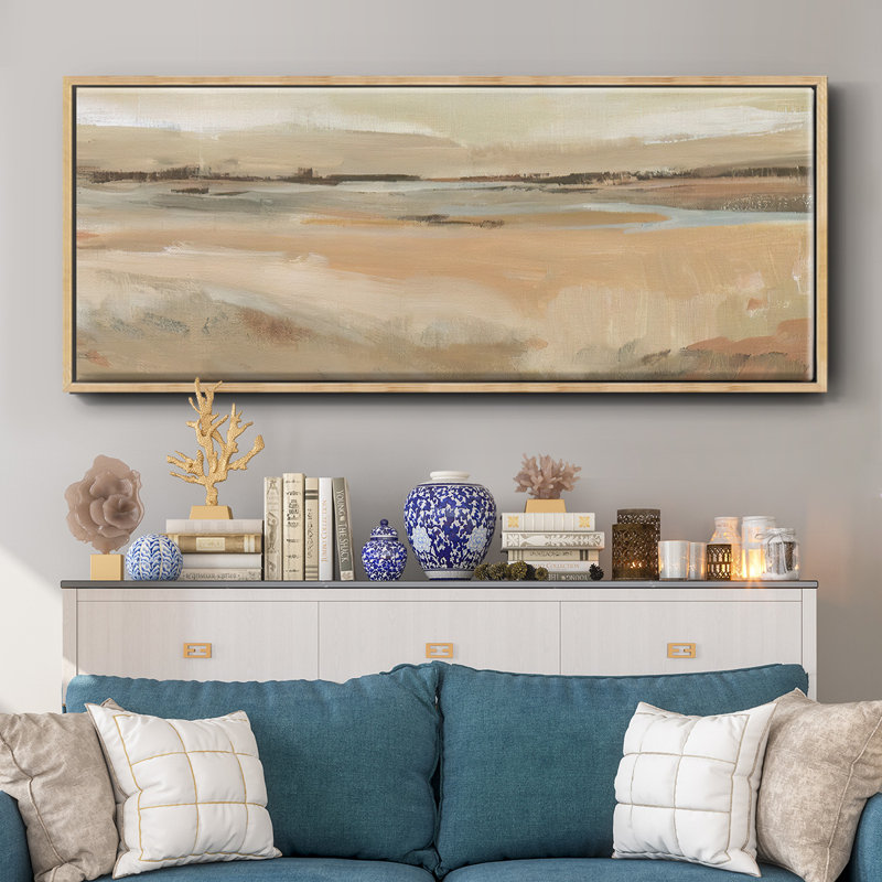«Earth Tone Landscape II», toile encadrée, H 24 po x l 60 po x P 1,5 po, Naturel
