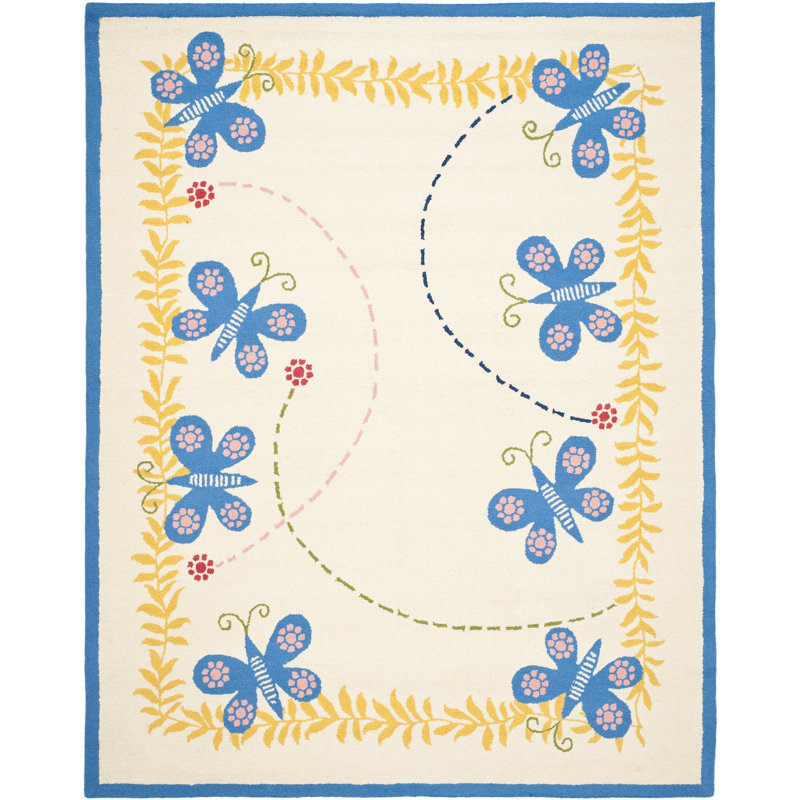 Bassirou Hand Tufted 80% Wool And 20% Cotton Rug, Rectangle 6' x 9'