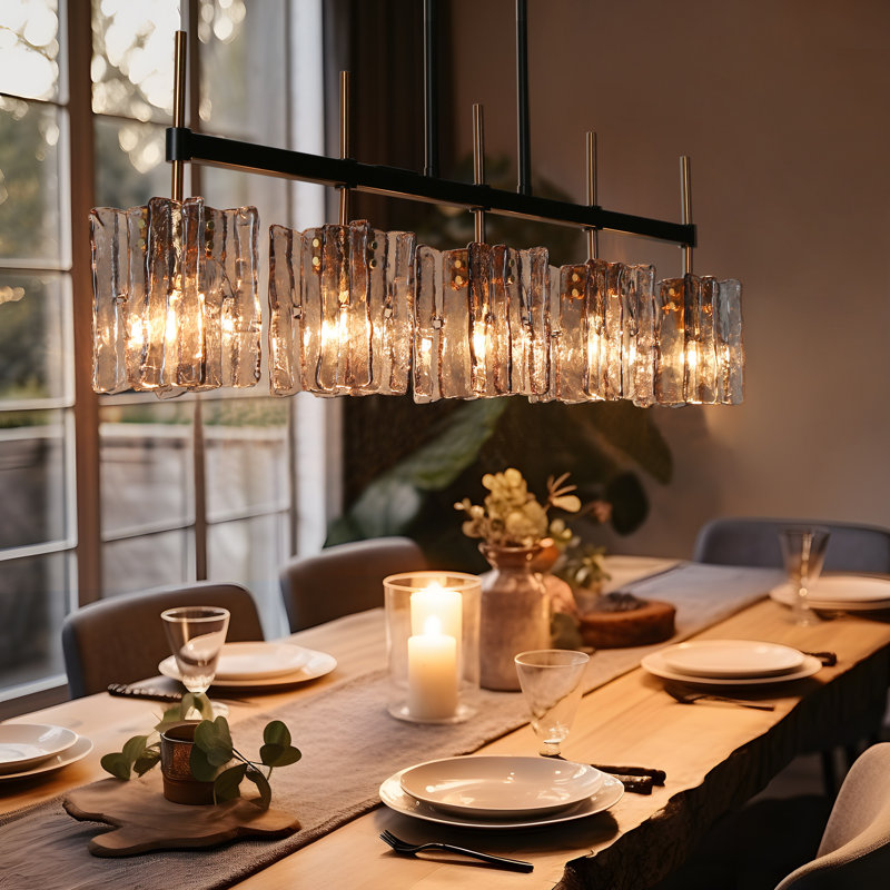Quitman 5-Light Gold/Black Kitchen Island Pendant