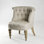 Linen Tufted Barrel Chair Chair with Ottoman