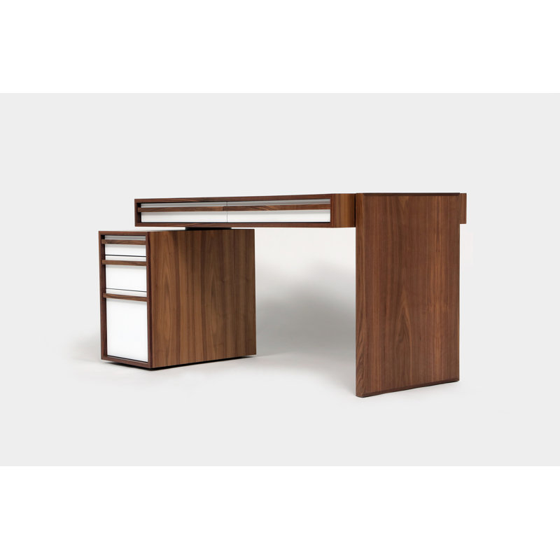 Writing Desk, Dark Brown/White