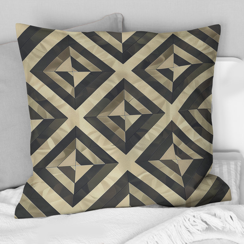 Coussin Beige gris Midcentury Tiles I - Midcentury, H 16 po x l 16 po