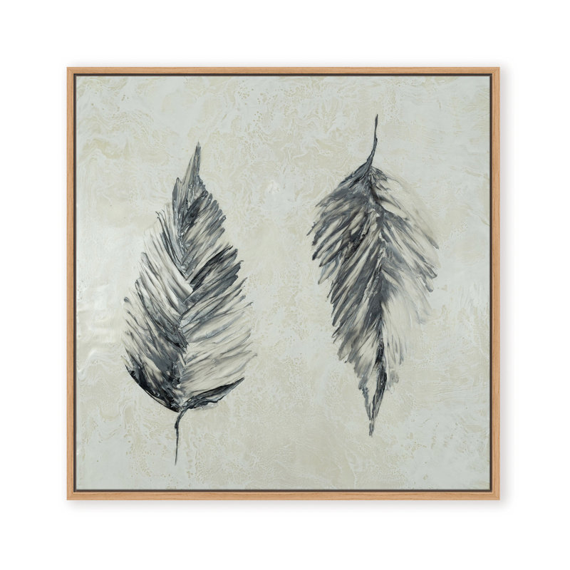 Nature Inspired "Silver Foliage" Canvas Wall Art By , Framed Matted Print, 20" H x 20" W x 1.125" D, Gold