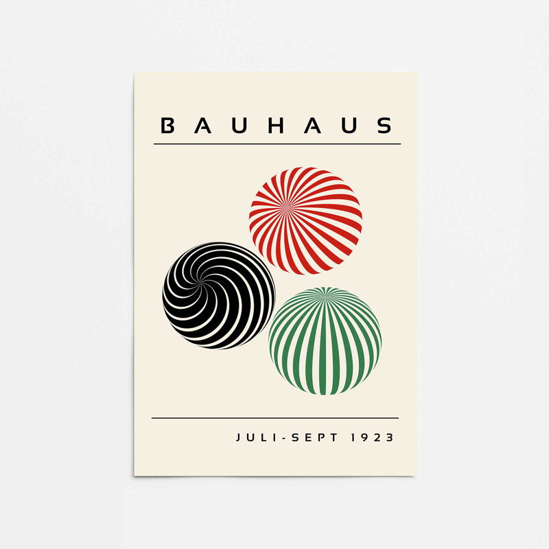 Sphères géométriques du Bauhaus, Papier, H 14 po x l 11 po