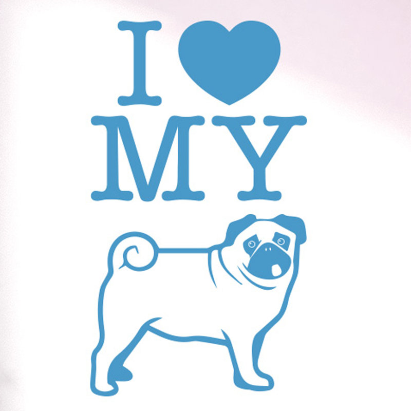 Animals Wall Decal, Blue, Medium