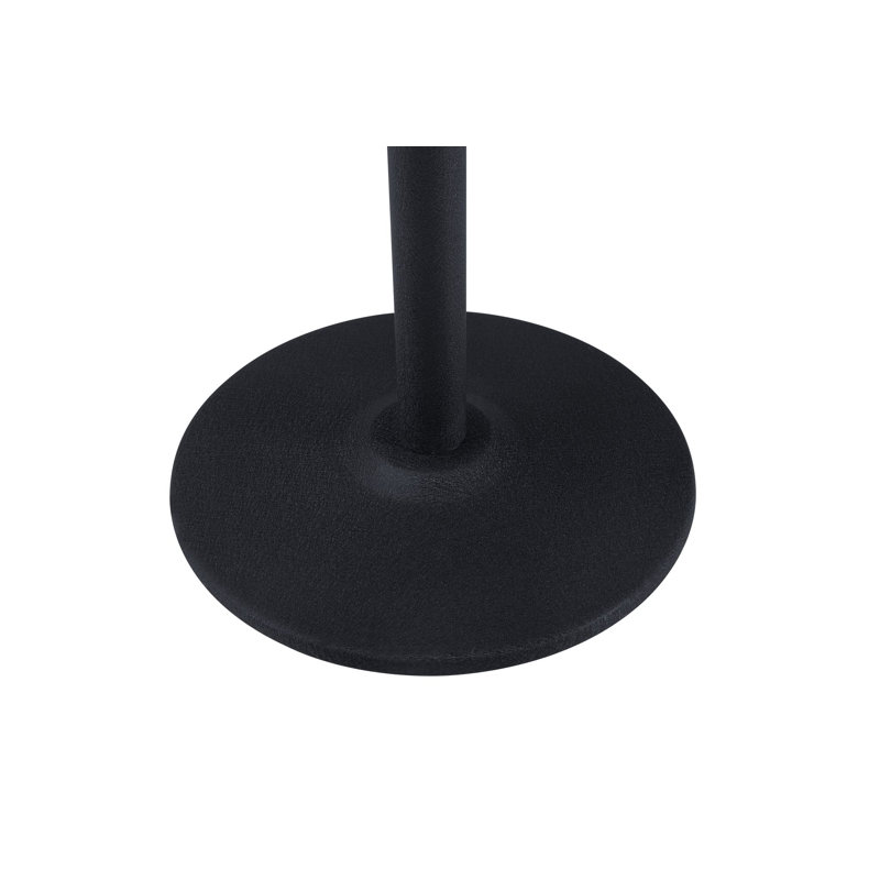 Tyndall Round Marble Top Metal Base Dining Table, Black