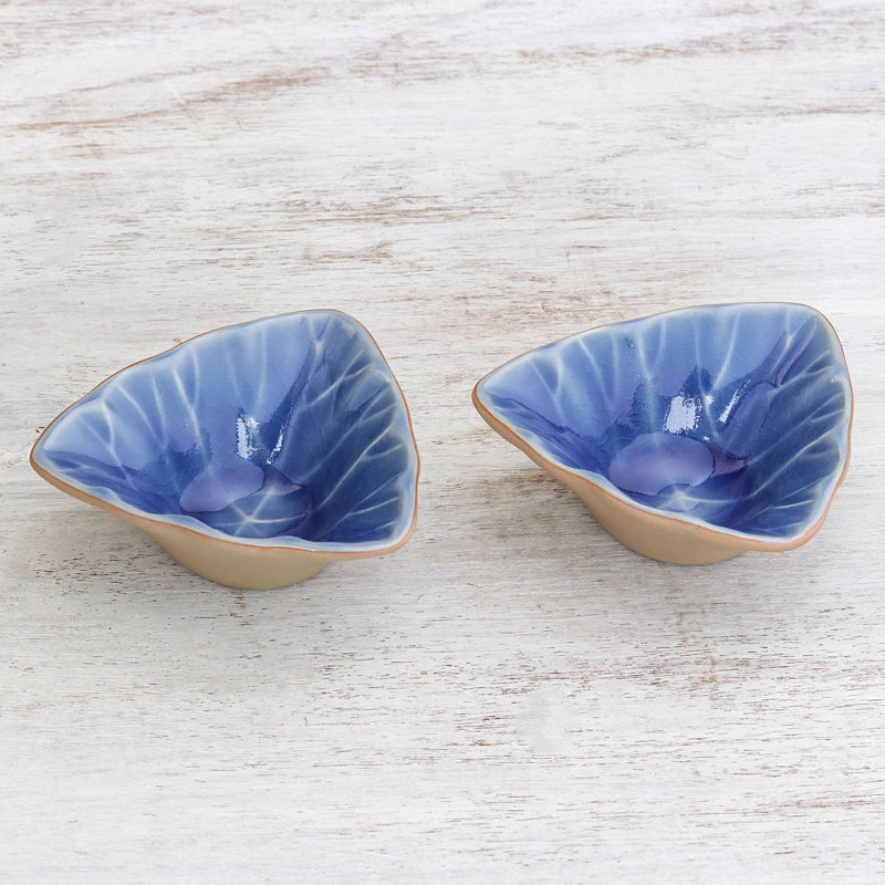 Desserte de condiment luxe leaves Dovie, Bleu