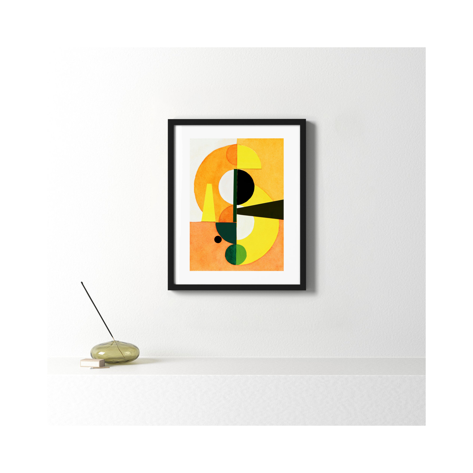 Composition Nr. 19 by Allison Rietta, 16" W x 20" H, Black