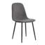 Ensemble de 6 chaises de salle à manger modernes en lin et en coton, gris foncé, siège et dossier intégrés avec pieds robustes en métal noir, l 15,8 po x P 16,9 po x H 34,5 po, idéal pour la décoration intérieure moderne - noir + gris foncé + lin + métal + Ensemble de 6-1838267347