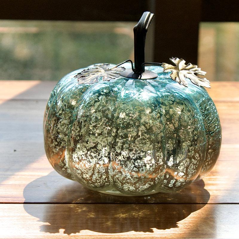Décorations de citrouille en verre mercurisé et citrouille décorative pour Halloween Décorations d'automne et de l'Action de grâce