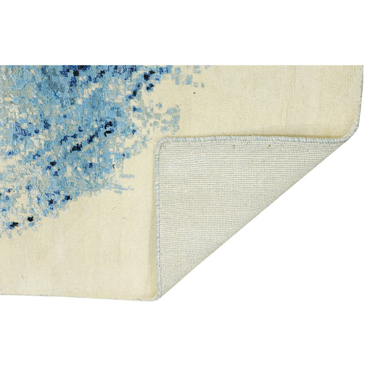 Hand Knotted Abstract Area Rug, Rectangle 9' x 12'