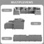 Canapé modulaire en U 145 po avec console et porte-gobelets et ports USB-704623862