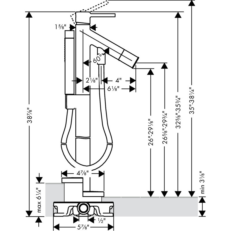 Starck Tub Filler with Diverter, Brushed Nickel