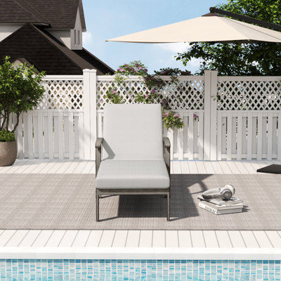 Chaise longue inclinable longue avec coussins 62,2 po Marjolein