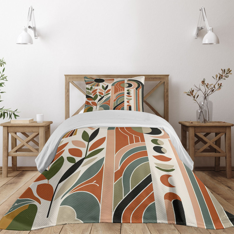 Polyester Floral Coverlet, Twin Coverlet + 1 Standard Shams