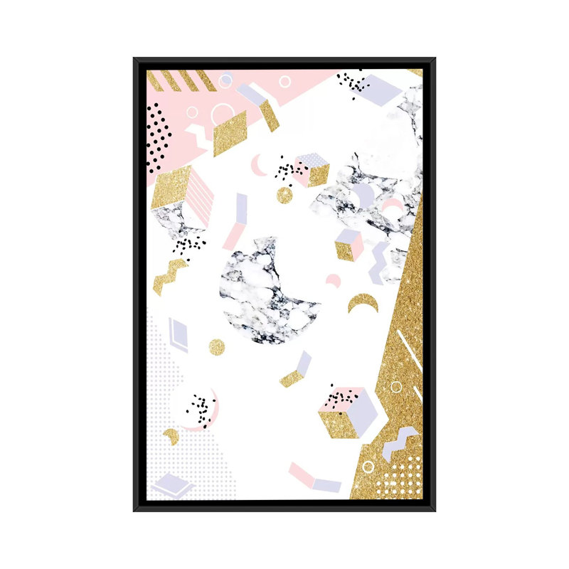 « marble moon abstraction », impression sur toile, H 26 po x l 18 po x P 1,5 po, Toile avec cadre noir