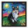 Tri-Color Corgi Night by Aja Trier - Floater Frame Painting on Canvas