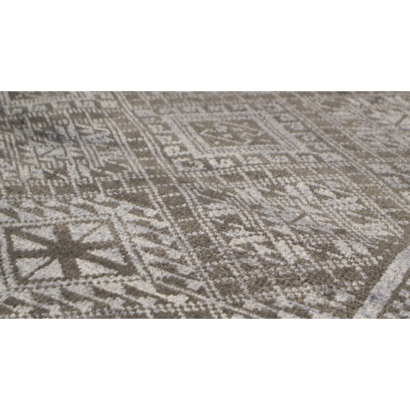 Hand-Knotted High-Quality Gray and Light Blue Area Rug