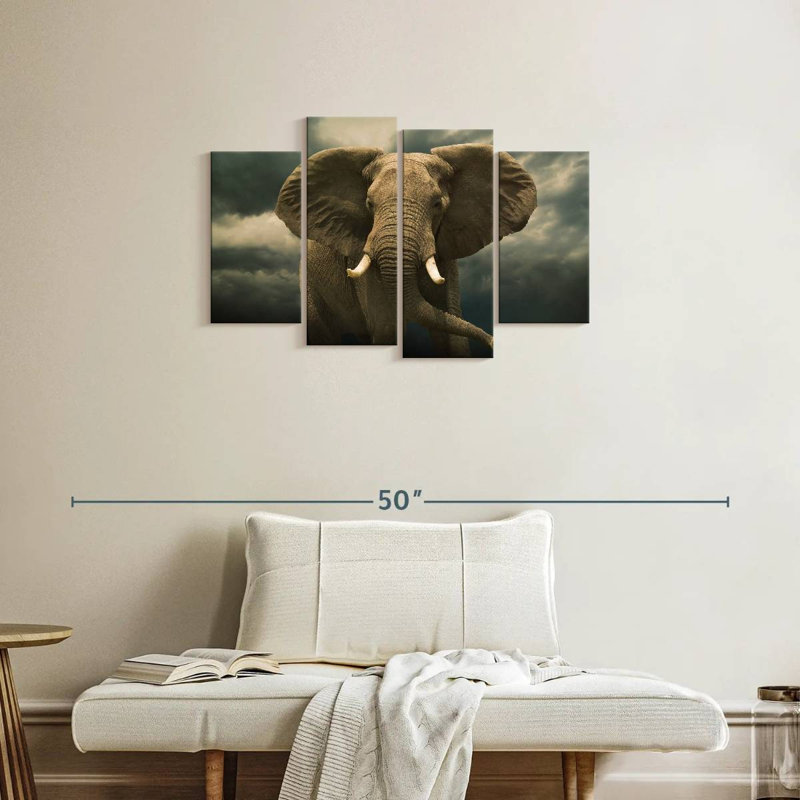 Brampt Storm Over African Elephant, 22" H x 36" W