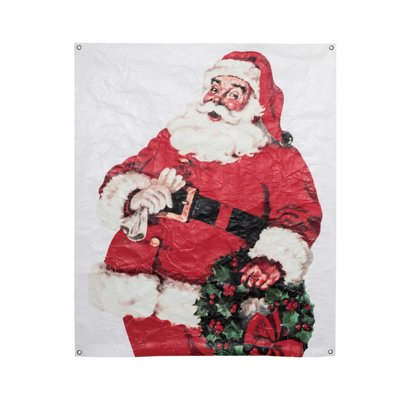 Panneaux de panneaux muraux en papier multicolores de Noël en forme de père Noël de 46 po pour une utilisation intérieure