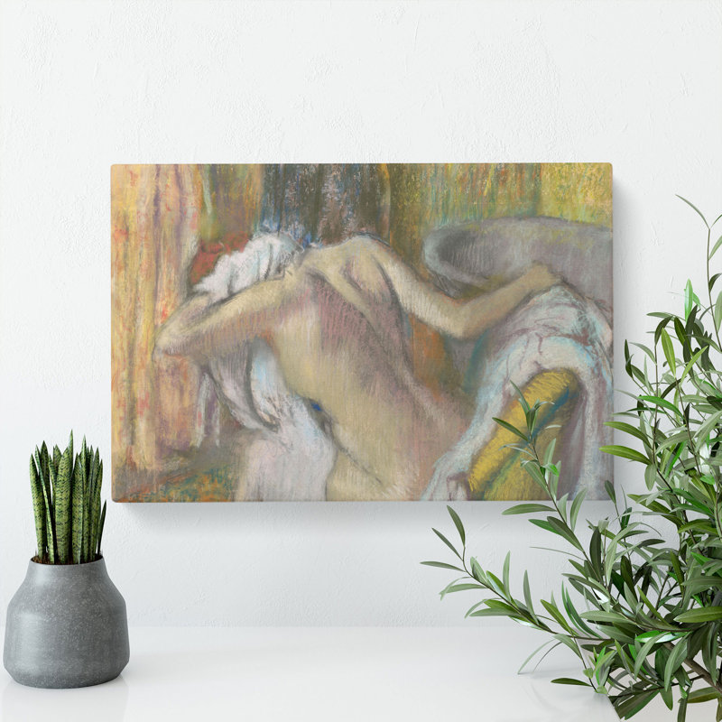 Nude Woman Drying Herself by Edgar Degas - Wrapped Canvas, 35cm H x 50cm W x 3cm D