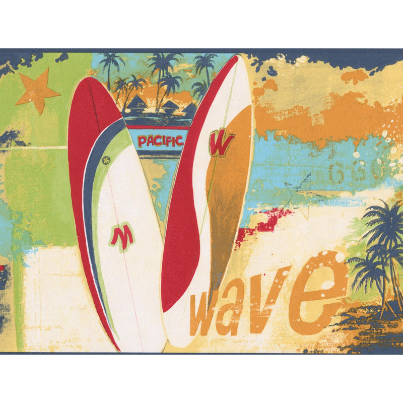 Bordure murale Anglet, Orange / Rouge