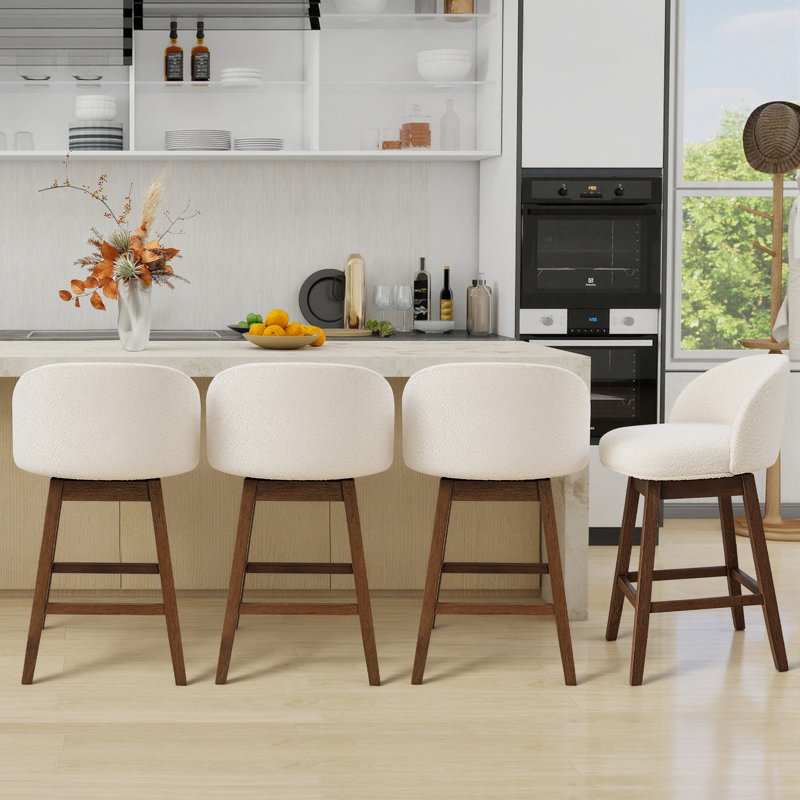Detweiler Swivel Upholstered 26"H Counter Stool (Set of 4)