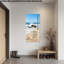 Impression sur toile, empreintes de pas sur la plage de sable, impression sur toile océan vertical-1937546441