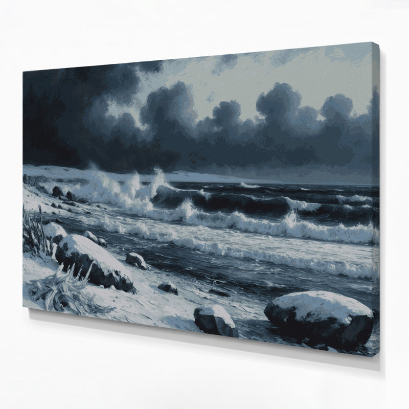 Art mural sur toile Coastal Winter Shore, H 16 po x l 20 po