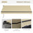 Outsunny Retractable Awning, Patio Awning Sunshade Shelter With Manual Crank Handle, Gsm UV Resistant Fabric And Aluminum Frame  Deck, Balcony, Yard,  And-1250669969-1250669968