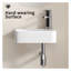 Lavabo de salle de bain flottant mural - lavabo vasque rectangulaire 14 po x 10 po, meuble-lavabo moderne en céramique blanche avec robinet et bonde pour petite salle de bain