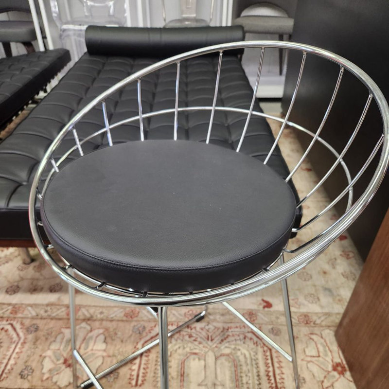 Orion Wire Frame Counter Stool Set, Chrome/Black