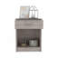 Table de chevet H 21 po, un tiroir, tablette basse, plateau, gris clair-1436014388