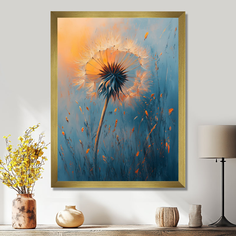 Huntley - art mural floral, H 20 po x l 12 po, Impression encadrée, Doré