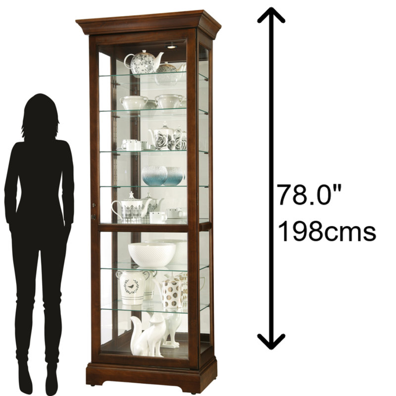 Chesterbrook Lighted Curio Cabinet, Cherry Bordeaux