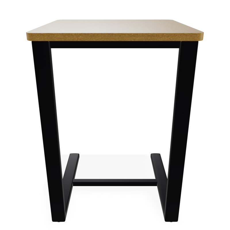 Outdoor Square Side Table, Natural/Black