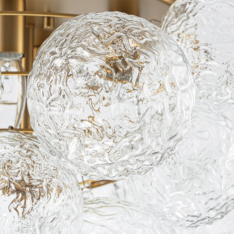 4-light Handcrafted Glass Bubble Semi-flush Mount