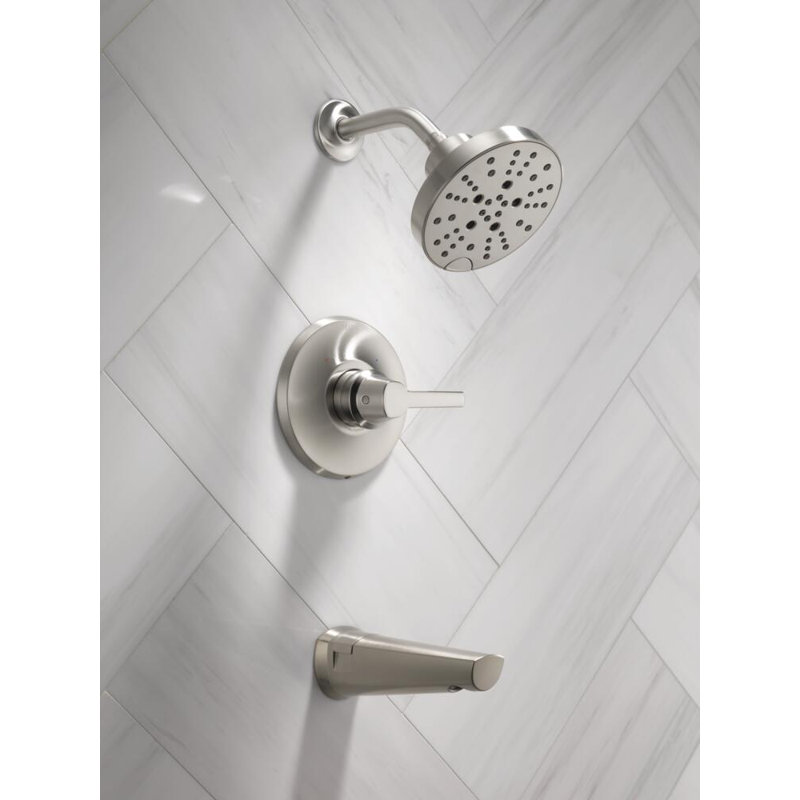 Galeon Tub and Shower Faucet, Lumicoat Stainless