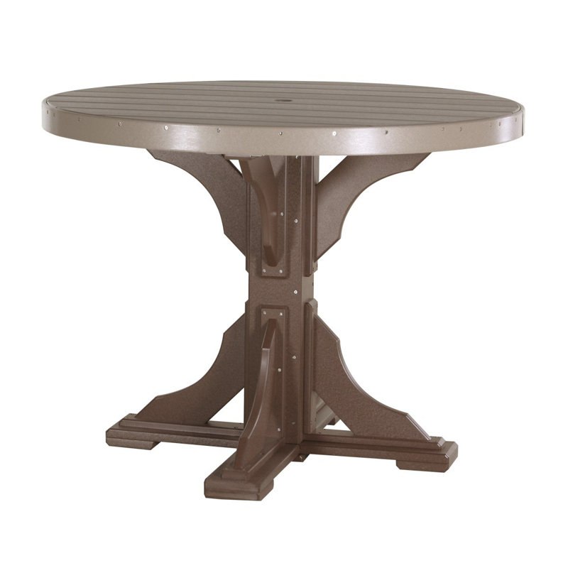 Table ronde 42 po Tillo, Bois vieilli, Brun châtaigne, l 48,25 po x L 48,25 po x H 36,25 po