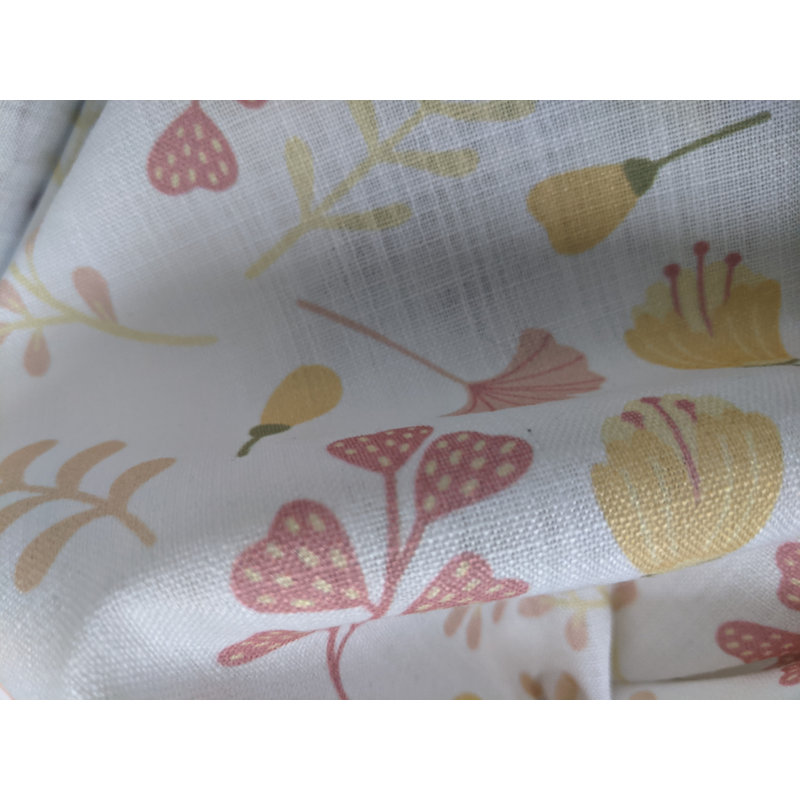 Tissu Meter Jeanne couleur 01, Jaune / rose / orange / blanc