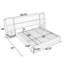 Base de lit plateforme avec rangement moderne, tête de lit en velours brillant avec bibliothèques latérales et tiroir-1066081713-1066081715