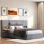 Lit plateforme tapissier avec deux coussins de chevet, tablettes de rangement, deux prises et USB-1498243147-1498243145