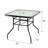 Aliyahna 32'' Patio Square Table Tempered Glass Steel Frame Outdoor Pool Yard Garden