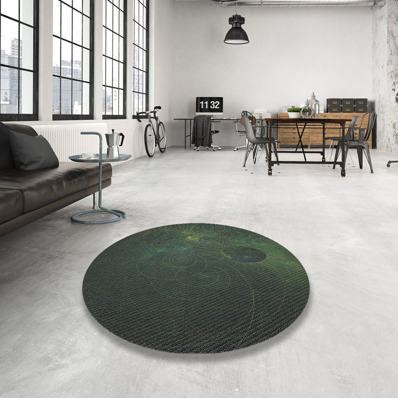 Tapis vert tissé à la machine, Rond 6 pi