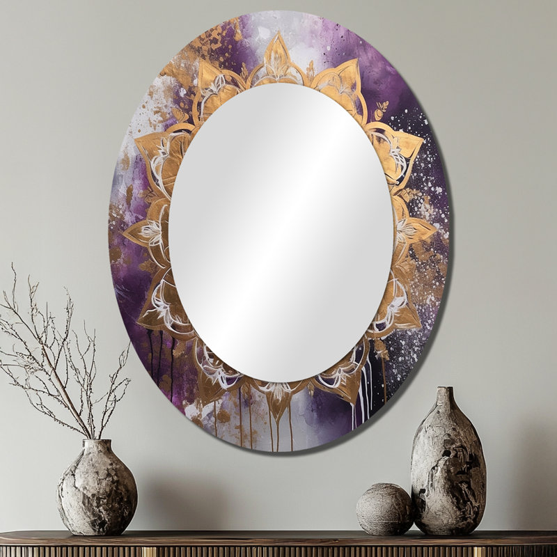 Miroir mural mauve et bohémien, 40 po x 30 po