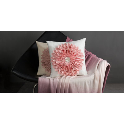  Housse de coussin décoratif à motif floral Appliqued