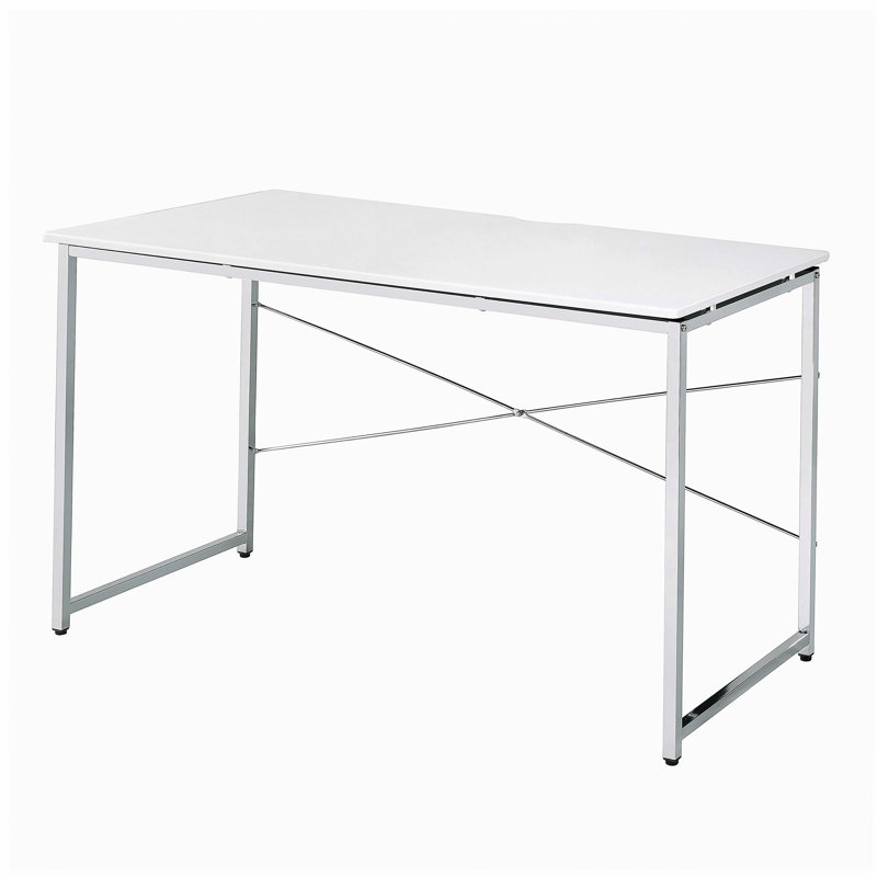 Bureau d'écriture blanc et chrome